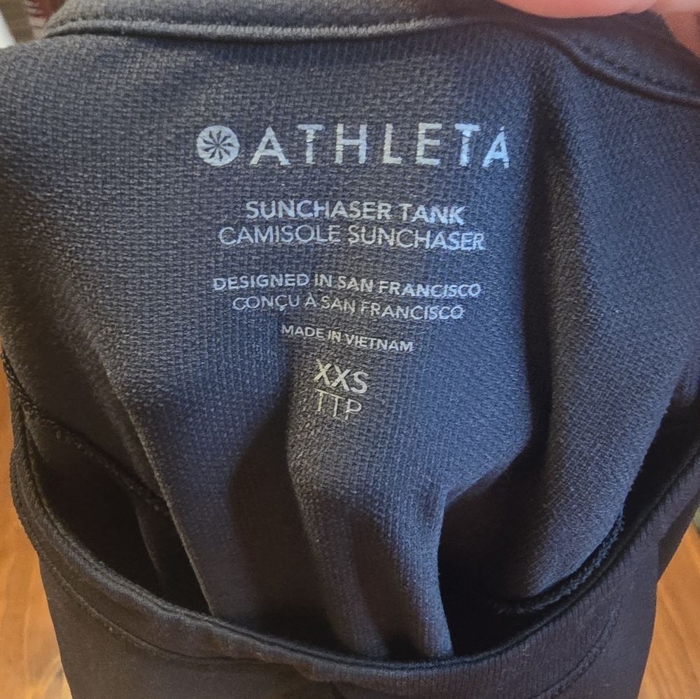 ATHLETA Black Sunchaser UPF Athletic Breathable Sleeveless Tank - Picture 3 of 7